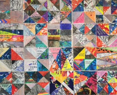 Teachers and CFL Artists-in-Residence worked with students to incorporate math and ELA in the designing of a quilt
